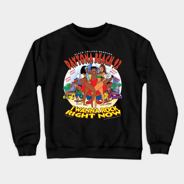 Daytona Beach 1992 I Wanna Rock Crewneck Sweatshirt by Epps Art